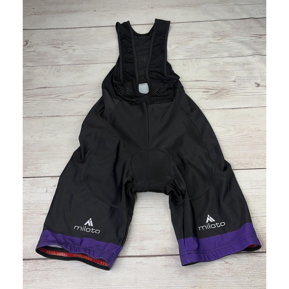 Miloto Cycling Bib Men's 2XL Black Purple Moisture Wick Quick Dry Padded Mesh
